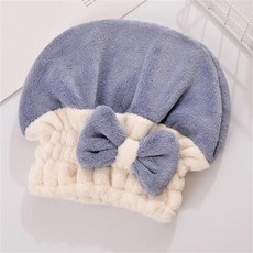 귀여운 산호 벨벳 헤어 건조 타월 슈퍼 흡수성 캡 빠른 머리 랩, 2.Navy, 1개