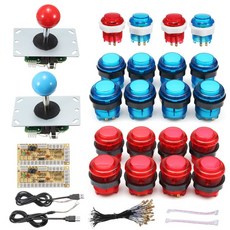 211362 / DIY 조이스틱 아케이드 키트 20 개의 LED 아케이드 버튼이있는 2 명의 플레이어 + 2 개의 조이스틱 + 2 개의 USB 인코더 키트 + 케이블 아케이드 게임, 1, 러시아