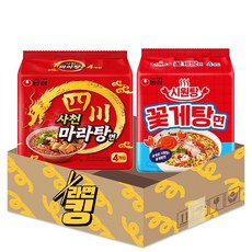 라면킹 농심 사천 마라탕면 126g 4봉 x 농심 시원탕 꽃게탕면 121g 4봉