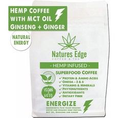 Natures Edge Energize Blend-MCT 오일 인삼 생강 산화 방지제 미네랄 섬유 및 심장 건강에 좋은 불