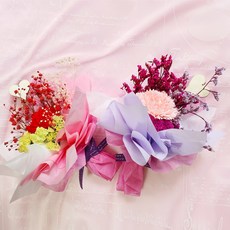 비누꽃 한송이 카네이션 핑크포장꽃다발, 분홍카네이션