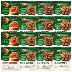 비비고 반찬(베이컨김치볶음4+견과류멸치조림4+소고기장조림4+메추리알장조림4), 1세트, 1.7kg