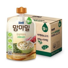 맘마밀 안심이유식 미역 소고기 100g 10팩, 10개, 단품 - 맘마밀실온이유식9개월