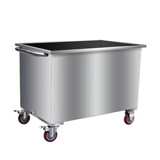 스텐 물 탱크 식품 상업용 대형 이동 휠 기름 사각 통, 120x50x50 (300kg) SUS201, 1개