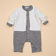 블루독베이비 AK원주점 블루독베이비 베베니트가디건&amp;모노체크우주복