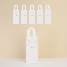 일회용 피크닉 도시락 미니 보냉백 보냉가방 쿨러백 대형 (스티커 포함), 6개, 화이트