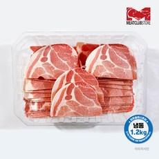 [미트클럽스토어] 돼지고기 목전지 왕목살 슬라이스 미국산 제육볶음 식당용 대용량 1.2kg 2.4kg 3.6kg (냉동), 3개