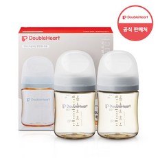 더블하트 모유실감 3세대 트윈팩 240ml 블루밍가든, PPSU 새벽그레이, 160ml, 2개 - 더블하트젖병