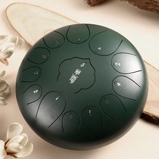 중국 히트상품 에이프릴양 티타늄 탱크 드럼 Tongue Drum 타악기, 스톤 그린 12 인치 13 톤 + 액세서리