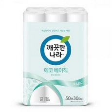 깨끗한나라 2겹 에코 베이직 화장지 50m, 1개