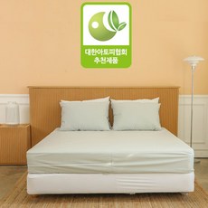 숨쉬는 원단 폴리 라텍스 커버 지퍼형 슈퍼퀸(SQ) 160x200x15Cm_그레이 매트리스 6면 방수 쾌적한 수면