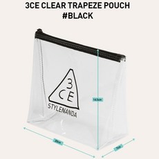 쓰리씨이 3CE CLEAR TRAPEZE POUCH BLACK, 1개