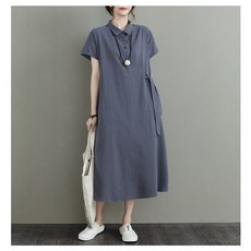 닥스키즈 여성 면 마 미디 원피스