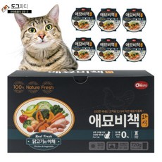 애묘비책 고양이 그레인프리 습식 화식 사료 1Box (6개입), 닭고기&야채, 120g, 1개