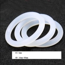 식품 등급 실리콘 O링 씰 와셔 흰색 고무 O링 OD 16 mm80mm 5mm, 50개