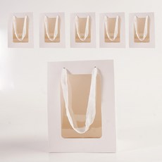 투명창 윈도우 미니 쇼핑백 어린이집 생일 답례품 구디백, 1.화이트, 6개