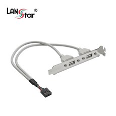 랜스타 USB2.0 2PORT 확장 브라켓 확장 가이드 케이블 [LS-USB20GN], LS-USB20GN, 1개