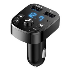 Olaf 자동차 FM 송신기 블루투스 5.0 핸즈프리 트 오디오 MP3 변조기 2.1A 플레이어 수신기 2 USB 고속 충전기, [01] KDBT001Black