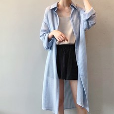 봄 여름 루이 썬 스크린 바람막이 M L 사이즈 긴팔 롱 셔츠 남방 2종컬러