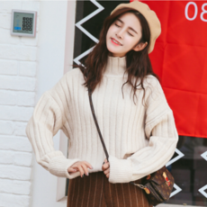 아멜리아 여성용 루즈핏 터틀넥 니트 스웨터 폴라