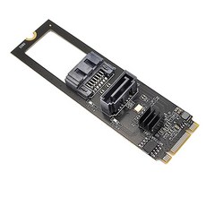 M.2 KEY-M NVME PCI-E to Sata3.0 확장 카드 어댑터 드라이브 프리 JMB582 2280 슬롯만 지원 6Gbps, [01] Black, 1개