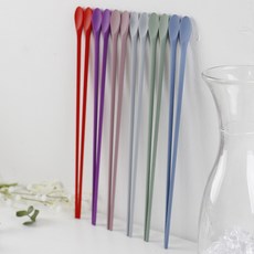 파스텔 실리콘 튀김젓가락 스푼 31.5cm, 퍼플, 1개