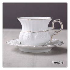 티피 세라믹 유럽식 커피 컵 사치스러운 작은 신선한 우아한 고급 창의력 숟가락으로 물 컵 사무실 차 세트, 9.5*7.8cm15.3cm13.7cm, 핑크