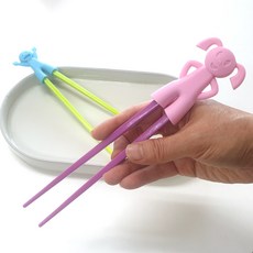 파미레 실리콘 캐릭터 젓가락 & 친구들, 실리콘 캐릭터 친구와 젓가락(분홍이+젓가락), 1개