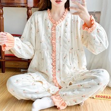 가을겨울 도톰 에어코튼 임산부 잠옷 산모 수유 산후조리 겹겹이