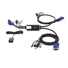 에이텐 CS52A Hybrid KVM 스위치 (RGB 2 1 PS2 USB 오디오 케이블일체형), 선택하세요