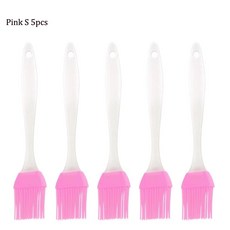다양한 색상의 실리콘 브러시 내열성 그릴 붙지 바베큐 오일 브러시 케이크 요리 도구 주방 가제트 5, 1개, 6.Pink S 165x30mm