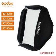 Godox 40x40cm 50x50cm 60x60cm 80x80cm Foldable SoftBox Speedlite 플래시 Softbox S 형 브래킷 Bowens Elinchro, 4)50x50cm Softbox only, 1개