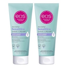 EOS 시어베터 센서티브 쉐이브 크림 7온스 2팩, 2개, 207ml