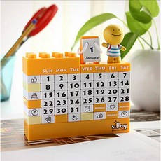 DIY 캐릭터 만년블럭달력 신년선물 새해달력, 레드
