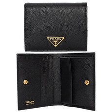 [Prada][팹스타일] 20FW 프라다 삼각로고 사피아노 레더 반지갑 (블랙) 1MV204 QHH F0002