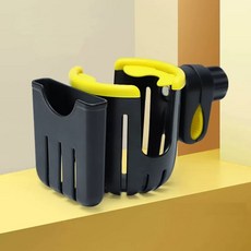 자전거 유모차 웨건 물병거치대 휴대폰거치대 2in1 홀더 (검정 노랑 선택), 1개, 검정색