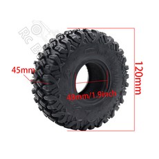 1 9/2 2 인치 고무 타이어 9 휠 1/10 RC 크롤러 TRX4 TRX6 축 SCX10 II III 글래디에이터 90046 RBX10 레이스, H 1PCS, 1개