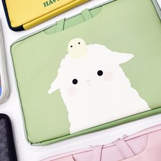 [홈뚜] 귀여운 캐릭터 노트북 파우치 케이스 가방 수납형 손잡이 15.6인치 16인치