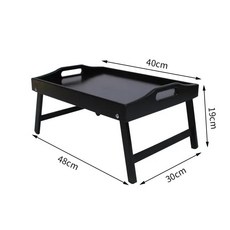 기본 색상 대나무 컴퓨터 테이블 레이지 접이식 기숙사 침대 간단한 도매 아침 식사, 06 S-Black