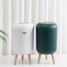 루이벤 템바캡슐 10L 원터치 버튼 쓰레기통 2color / 심플 라운드 휴지통, 그린