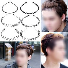 SMJ 남녀공용 헤어밴드 철 물결 쇠 스프링 남자머리띠