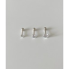 실버 베이직 큐빅 피어싱 세트 3size set