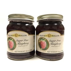 Nature's Hollow Sugar Free Raspberry Preserves 10oz | 2 Packs Nature's Hollow 무설탕 라즈베리 보존식품 10온스 | 2, 2개, 283g