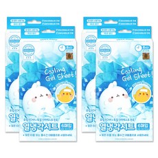 몰랑 영유아 캐릭터 열냉각시트 아기 이마 열 내림 쿨 패치, 4개, 6매입