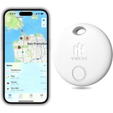 Apple iOS 기기용 HH Tech 스마트 태그 키 트래커 아이템 찾기 수하물 미니 iPhone Find My 앱으로 지갑 가방 여행 등을 쉽게 추적할 수 있습니다, 1개