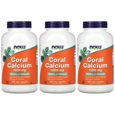 [2+1] Now Foods 나우푸드 산호칼슘 1000 mg 250베지캡슐 코랄칼슘 Coral Calcium 베지캡슐 3개, 250정