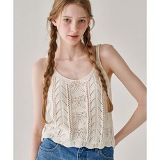 론론 RONRON RIBBON SCOTCH KNIT SLEEVELESS IVORY