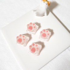 냥티스트 고양이 키보드 키캡 발바닥 레진키캡, 투명핑크젤리, 4개입(3+1)