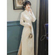셀프웨딩드레스 원피스 이브닝드레스 파티복 머메이드 스냅사진 본식 피로연 봄과 가을 프랑