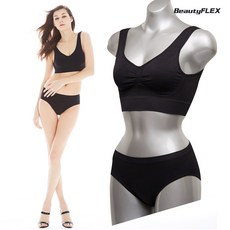 뷰티플랙스 와이어리스 라이크라 매쉬짜임 브라세트 블랙